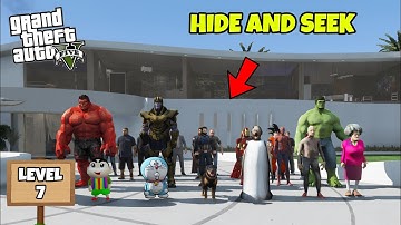 GTA 5 : FRANKLIN, SHINCHAN AND PINCHAN PLAYING HIDE AND SEEK 😯 LEVEL 7