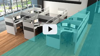 Sunline Sliding Cubicles Transformation / Open Plan Vs. Cubicles - Why Not Have Both!