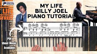 My Life - Billy Joel | Piano Tutorial | Greatest Hits | PDF Sheet Music Follow Along
