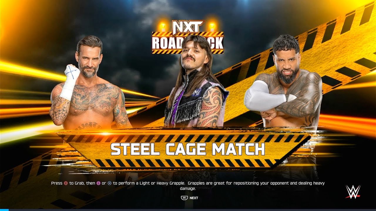 WWE 2K25 Gameplay - CM Punk vs Dominik Mysterio vs Jey Uso - NXT ROADBLOCK