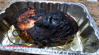 Pork Butt no wrap Kamado Joe smoked