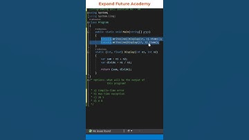 Solution for Programming Quiz Questions - Q80 -  Expand Future Academy #Shorts #CSharp #Dotnet