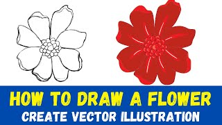 How to draw a flower/ Vector flower illustrator/ Vector illustration tutorial.