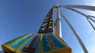 Pantheon Front Row POV - Record Breaking Fastest Multi-Launch Coaster - Busch Gardens Williamsburg