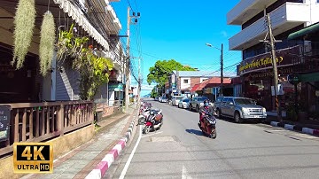 Koh Samui - Old town Nathon | Virtual walking tour 4k - Streets of Thailand