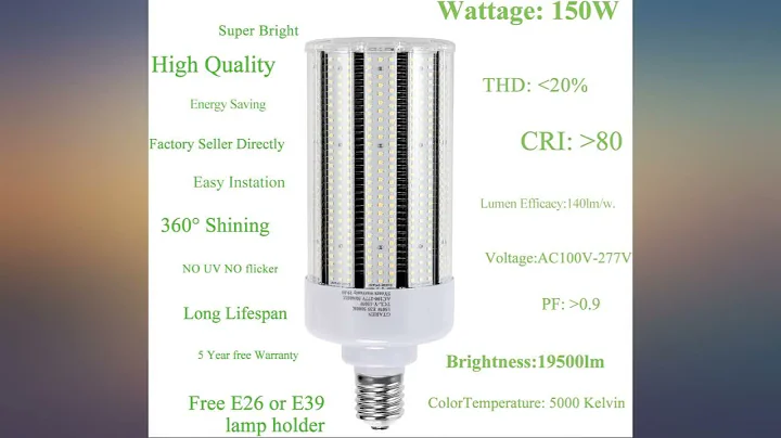 150W LED Corn Cob Light Bulb,Equivalent 600 Watt Metal Halide HPS HID CFL,5000K review