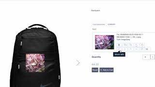 Show coordinates, rotation and scale information of uploaded image in the cart