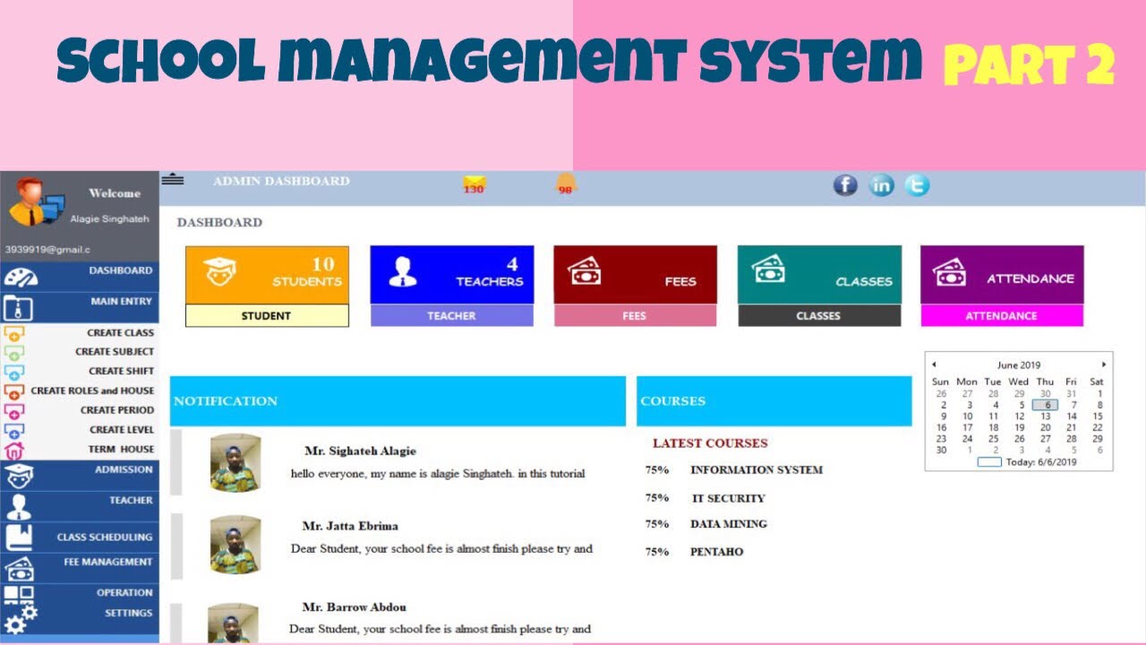 How To Create School Management System In Visual Studio Part 2 User 