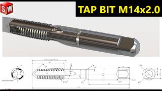 SOLIDWORKS Tutorial | How to model a Tap Bit M14x2.0 mm