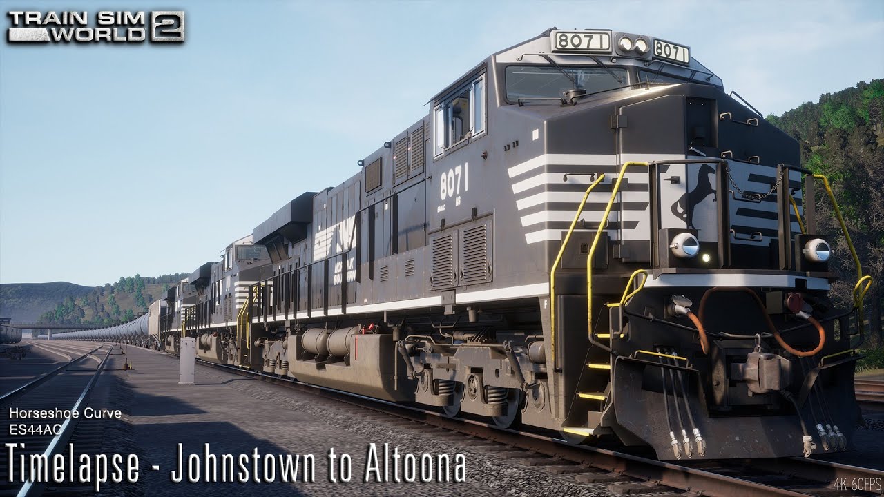 Johnstown to Altoona - Horseshoe Curve - Timelapse - Train Sim