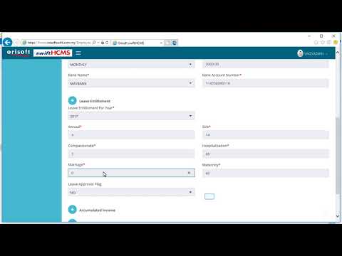 Orisoft swiftHCMS - Employee Leave Setup