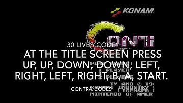 Contra 30 lives code | NES Version| konami | AGMC Room 237