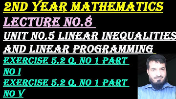 Unit No, 5 Linear Inequalities and Linear Programming/2nd Year Math/Ex 5.2 Q, No 1