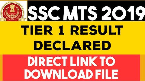 SSC MTS 2019 TIER 1 RESULT DECLARED || SSC MTS TIER 1 RESULT 2019