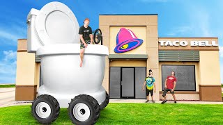 We Drove Worlds Biggest Toilet To Taco Bell