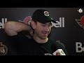 Jordan Spence, Jake Sanderson, Travis Green Pregame Media vs LAK