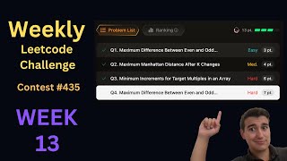 Weekly LeetCode Challenge (Week 13): Contest #435