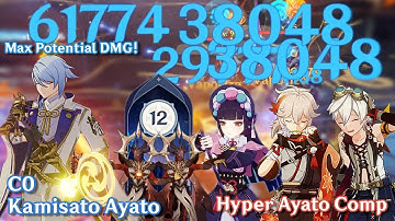 C0 HYPER AYATO COMP IS INSANE, SATISFYING & FUN! 🌊💧 AYATO MAX POTENTIAL DAMAGE! | SPIRAL ABYSS 2.6