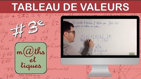 Compléter un tableau de valeurs - Troisième