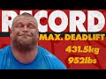 Terry hollands sets personal best 952lbs 431kg in the deadlift  records  worlds strongest man