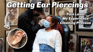 Getting Ear Piercings | my experience, pain, cleaning process, etc