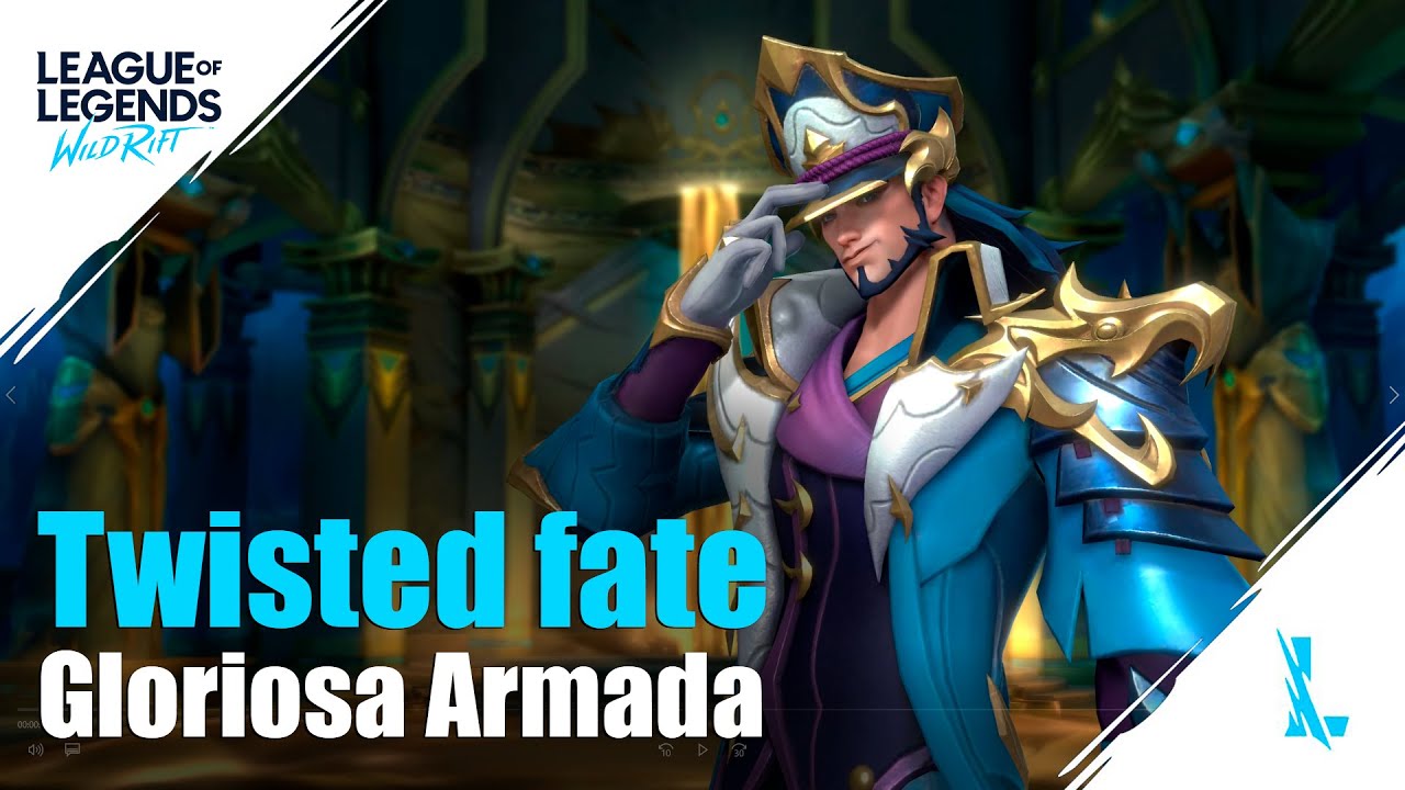 Twisted Fate SKIN Glorious Armada da nova TEMPORADA MODELO 3D EM ALTA