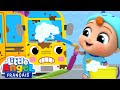 Les roues du bus au lavage auto | Comptines pour les bébés | Little Angel Français