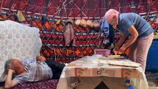 Life in The Mountains of Kazakhstan. Kazakh Nomads life in a YURT.