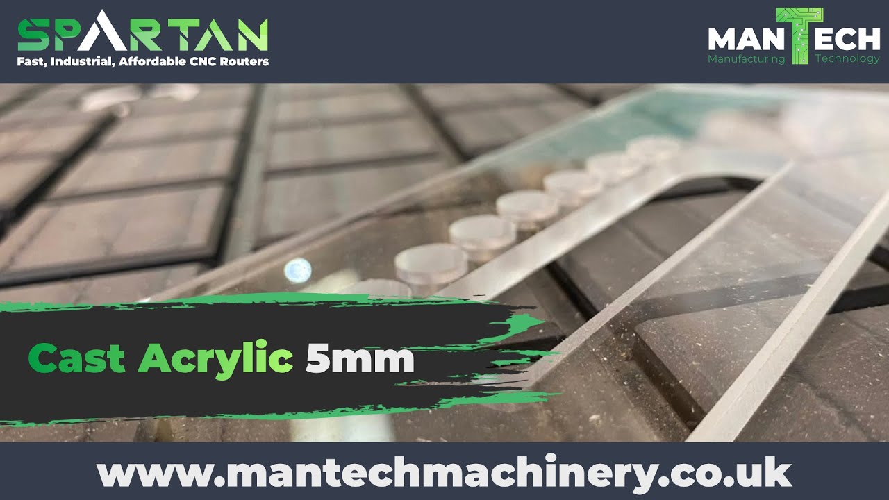 5mm Cast Acrylic 1mm Chamfer Spartan CNC Router YouTube