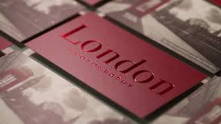 Silk Laminated Business Cards with Red Foil.