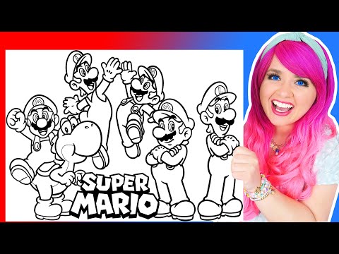 Coloring Super Mario Bros. Coloring Pages | Mario, Luigi & Yoshi | Prismacolor & Ohuhu Markers