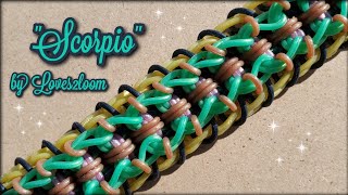 &quot;Scorpio&quot; Advanced Rainbow Loom Bracelet Tutorial (4 bars wide)