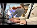 15 year old karolina protsenko  airport performance  cant help falling in love  violin cover