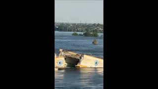Последствия прорыва Каховской ГЭС. Видео снятые на 12:00. 06.06.2023