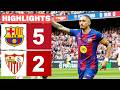 ملخص مباراة برشلونة وإشبيلية 5 2 وجميع الأهداف 2026 هاتريك رافينيا ملخص مباراة برشلونة وإشبيلية 5 2 وجميع الأهداف 2026 هاتريك رافينيا