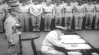 Japanese Sign Final Surrender 1945 WW2 newsreel (full)