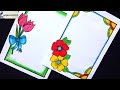 Ribbon and flowers/How do you draw a simple flowers and Ribbon border designs/Flower and Ribbon draw