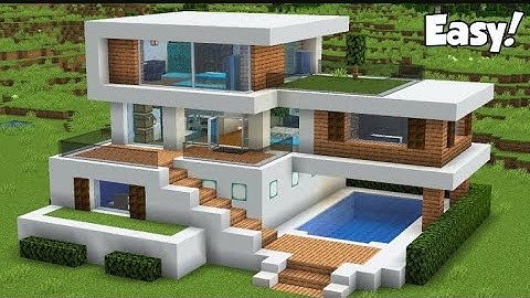 Minecraft: How to Build a Modern House Tutorial (Easy) #32 - Interior in Description!