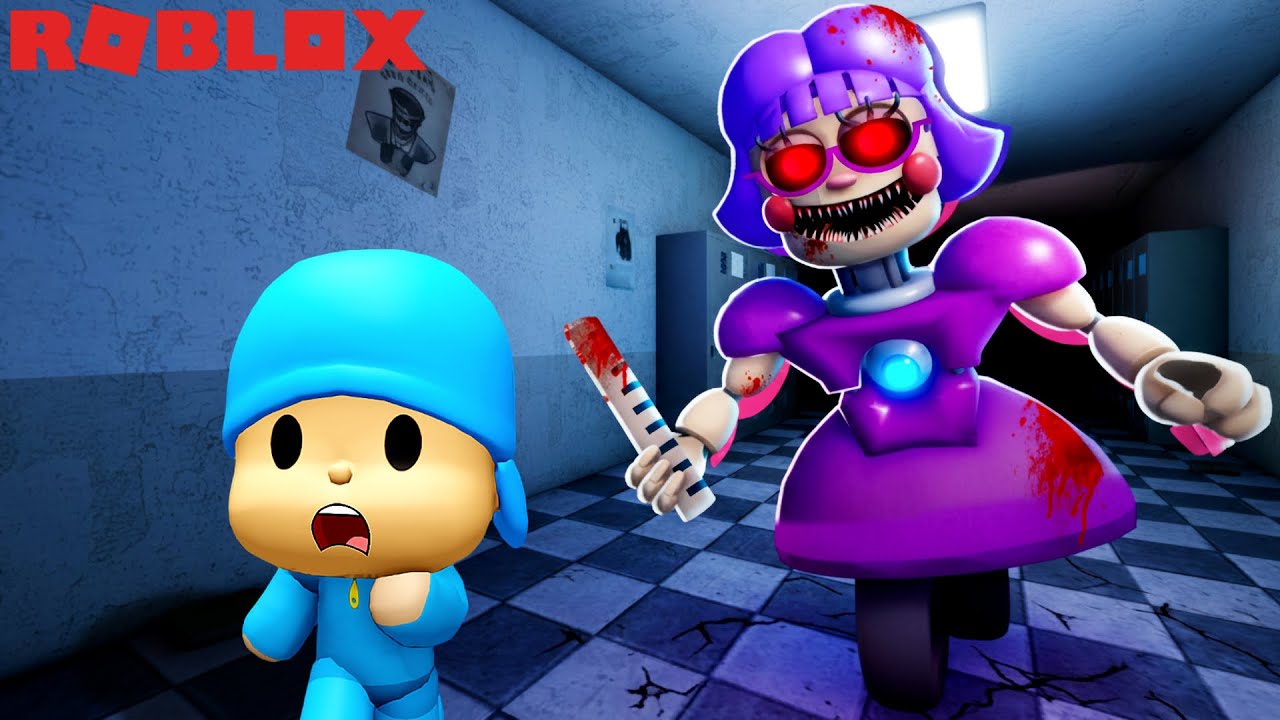 POCOYO MUST ESCAPE SCARY TEACHER MISS ANI-TRON’S SCHOOL! (Scary Obby) Roblox