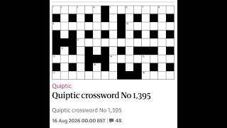 The Guardian Quiptic Crossword No. 1,395 - 16/08/2026