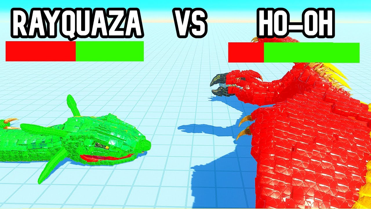 Pokemon Battle Rayquaza Vs Ho Oh Revange In Arbs Animal Battle Revolt Simulator Youtube