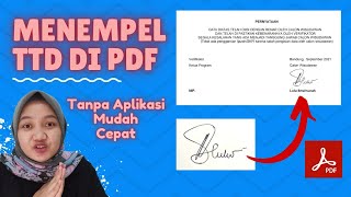 Cara memasukkan tanda tangan ke pdf | Menambahkan tanda tangan di pdf | Menempelkan ttd di pdf