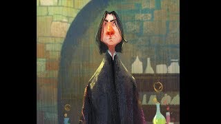 Alan Rickman, Professor Snape, ProCreate Time Lapse, Photoshop, Concept Art, By KristinaVart