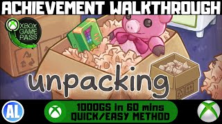 Unpacking #Xbox Achievement Walkthrough - Xbox Game Pass - Quick/Easy Method
