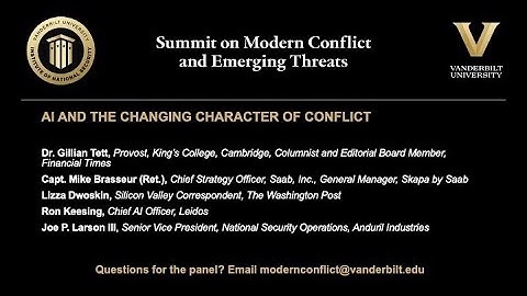 Panel: AI and the Changing Character of Conflict