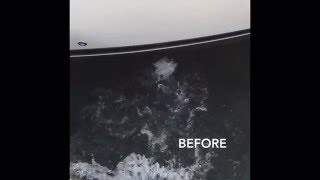 Bow thruster in action before and after brush cleaning