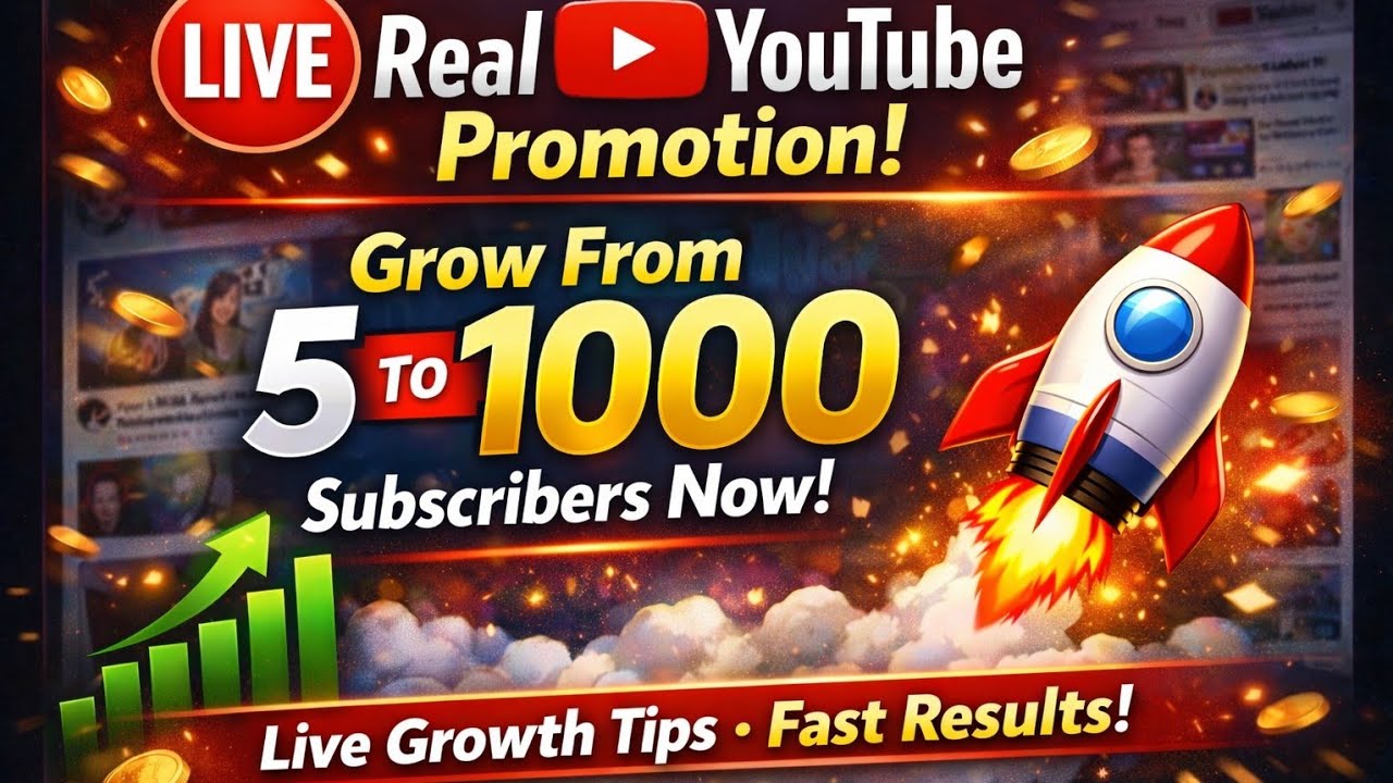 🔴 LIVE Real YouTube Promotion | Grow From 5 To 1000 Subscribers Now | Live Growth Tips Fast Results!