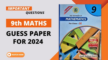 Class 9 Mathematics Guess Paper 2024 | the educational hub | Sir Aliyaan Malik | Important Questions
