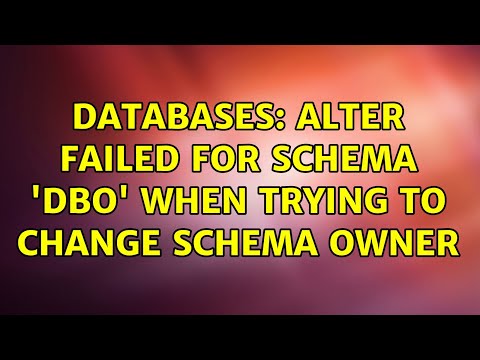 Databases: Alter failed for schema 'dbo' when trying to change schema owner
