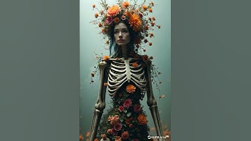Flower Bones Skeleton Dance 🌺🦴 | AI Art Gone Viral Dark Fantasy Shorts  #AIVideo #ViralShorts